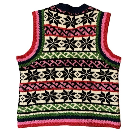 Frances Valentine Fair Isle Sleeveless Sweater Vest Size Small - Picture 2 of 8